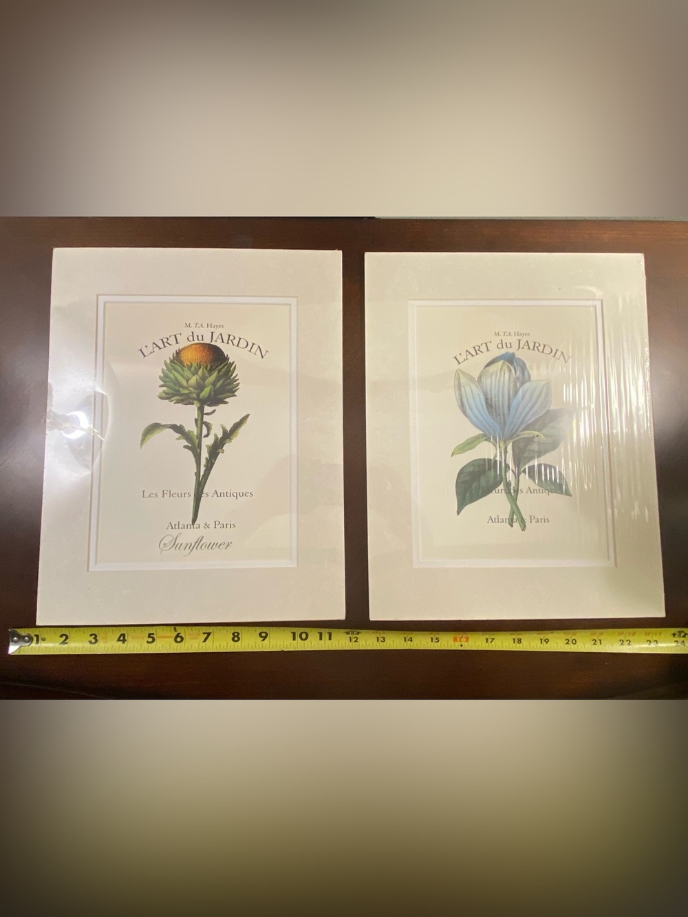 VTG New York Graphic Society MTA Hayes L'Art du Jardin Matted Prints Set of 2